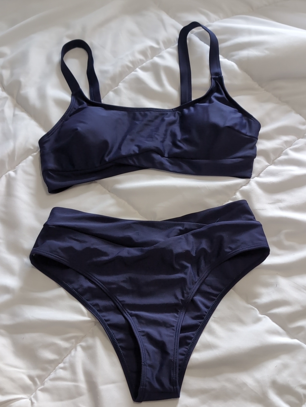 SHEIN Navy Blue Two-Piece Bikini Set